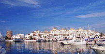 Puerto Banus port with luxury yachts