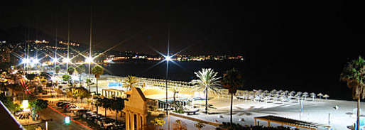 Beach of Fuengirola at night