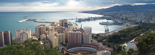 View of Malaga city from its Moorish castle