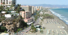 Torremolinos beach - You can see Malaga airport at the horizon