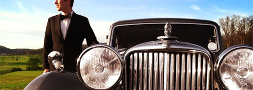 Our driver next to a Rolls Royce prepared for wedding in Malaga